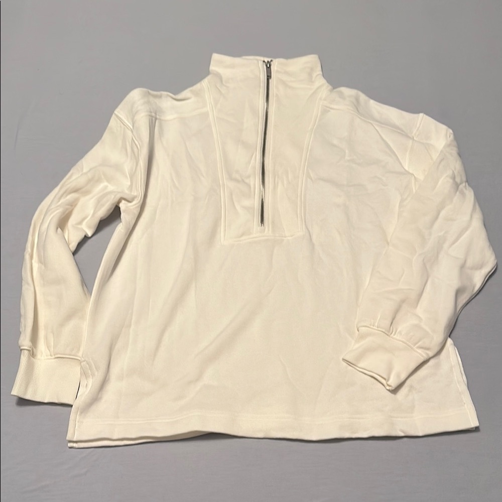 White Quarter-Zip Pullover